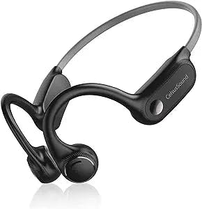 HCMOBI Bone Conduction Headphones Bluetooth 5.2 Open-Ear Sports Headphones with Mic, 8H Playtime Waterproof Wireless Headset for Running, Cycling, Driving, Workouts (Grey)