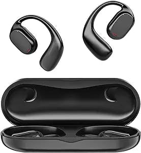 YOSINT Open Ear Wireless Headphones Bluetooth 5.3 Air Conduction Earbuds with Built-in Mic, Waterproof Headset LED Power Display HiFi Stereo Sound Earphones for Sport, Workouts, Running, Cycling