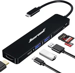 Hiearcool USB C Hub,USB C Adapter for MacBook Pro/Air-Carbon Black