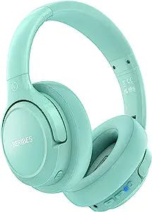 Bluetooth Headphones Over Ear,BERIBES 65H Playtime and 6 EQ Music Modes Wireless Headphones with Microphone,HiFi Stereo Foldable Lightweight Headset, Deep Bass for Home Office Cellphone PC Etc.(Green)