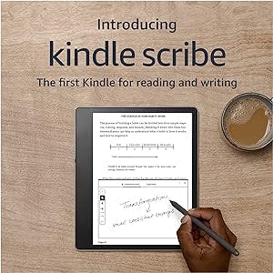 Introducing Kindle Scribe (16 GB), the first Kindle for reading and writing, with a 10.2” 300 ppi Paperwhite display, includes Premium Pen